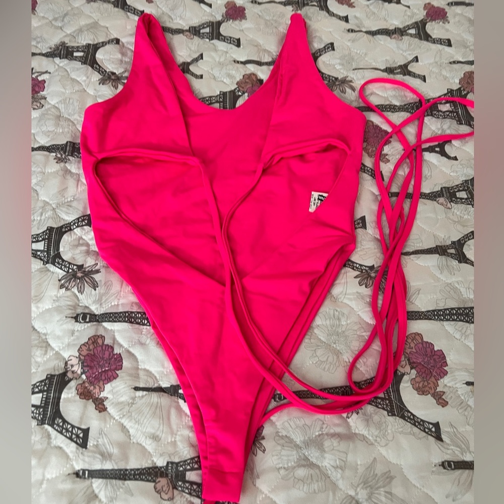 girl's swimsuit elasticated and fitted to the body